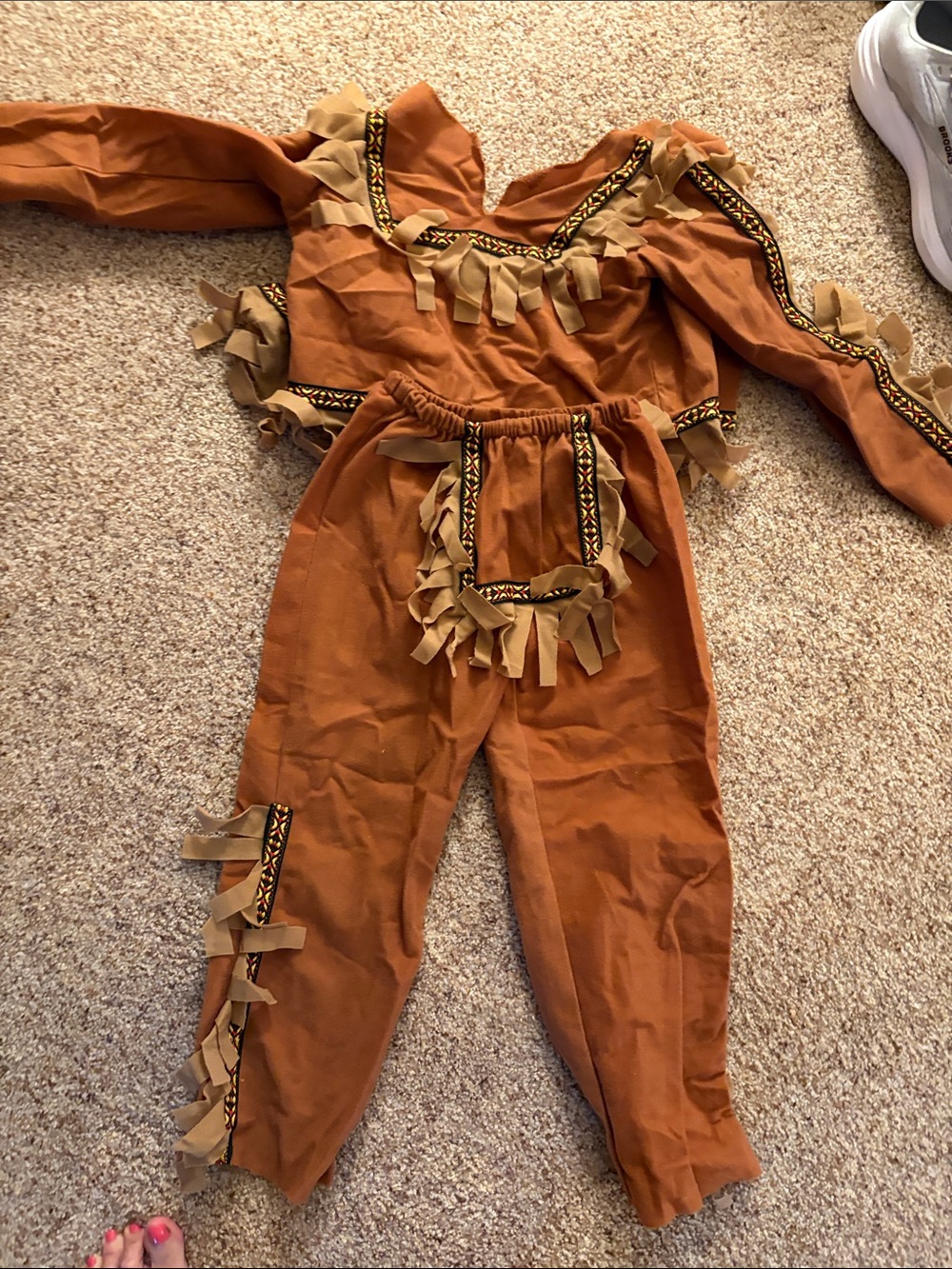 Kids Brown Fringe Western Costume - Brand-Size approx 6 kids-Native American